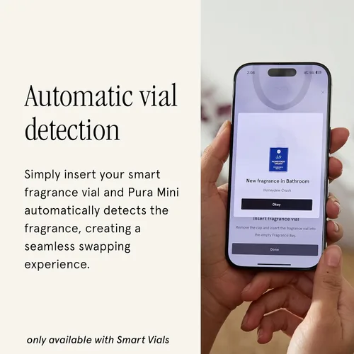 Vista 7 de Pura Mini difusor de fragancia inteligente para espacios pequeños, dispositivo inteligente ajustable para el hogar con luz LED y detección