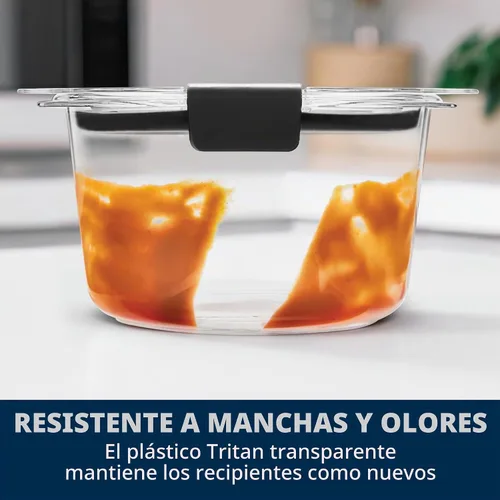 Vista 6 de Rubbermaid Brilliance® - Recipientes redondos a prueba de fugas, juego de 6 piezas