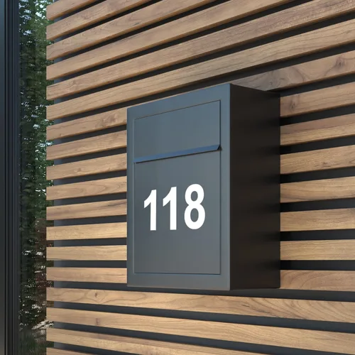 Vista 4 de Adhesivo reflectante de números para buzón, troquelado, estilo clásico, vinilo impermeable, número autoadhesivo, 5 juegos (2 pulgadas x 5 juegos)