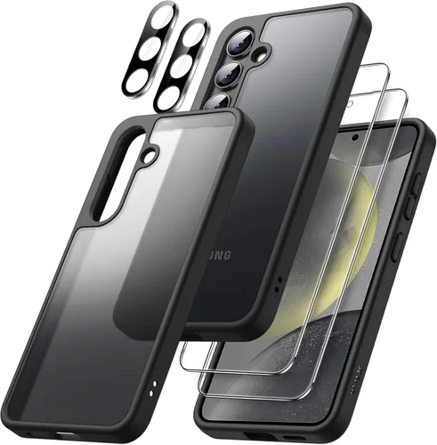 JETech Funda 5 en 1 mate para Samsung Galaxy S24 Plus, color negro