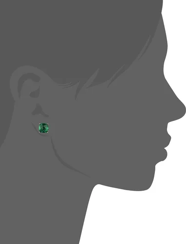 Vista 2 de 14k White Gold Cushion-Cut Checkerboard Earrings