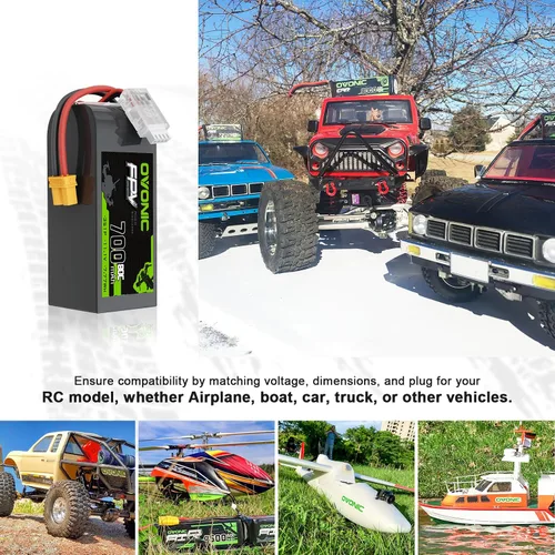 Vista 5 de OVONIC Batería Lipo de 11.1V 80C 700mAh 3S con enchufe XT30 [1 paquete que incluye 2 baterías]