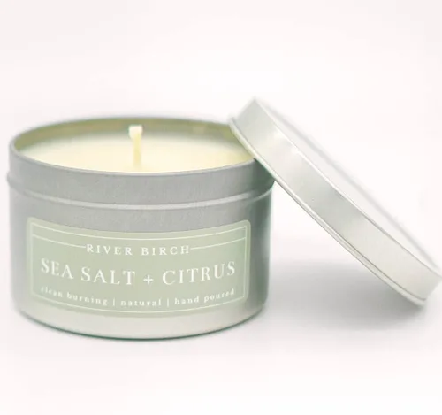 Vista 53 de River Birch Candles - Vela perfumada de almendra + miel, velas de soja de alta calidad, totalmente naturales, no tóxicas, vela de viaje de lata