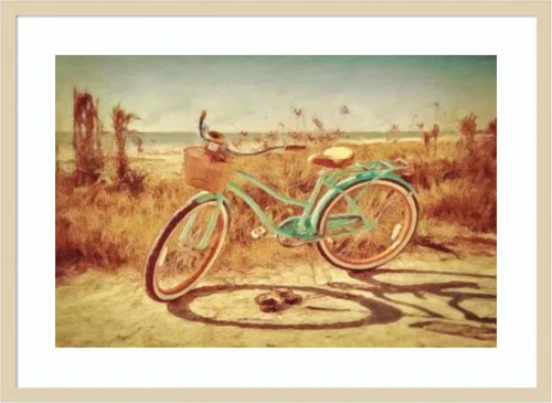 Vista 15 de Amanti Art Grafitee Studios - Póster enmarcado de 32 x 44 pulgadas, diseño de bicicleta Sanibel de Grafitee Studios, arte de pared de playa