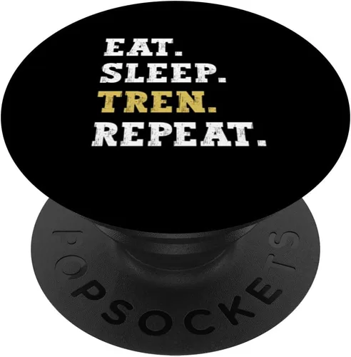 Eat Sleep Tren Repeat Funny Workout Gym Bodybuilder PopSockets Swappable PopGrip