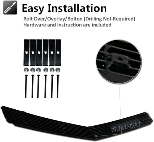 Vista 5 de Rejilla de parachoques delantera negra para Chevy Camaro SS V8 2010-2013 inserto de aluminio inferior para 2011 2012 SS V8 solo