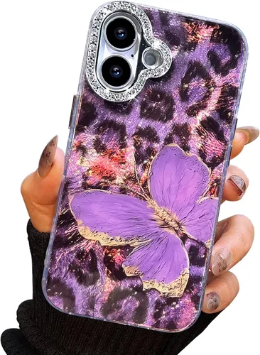 Vista 94 de I-MGAE-IN-AR - Funda diseñada para iPhone 12 y 12 Pro, diseño de mariposa plateada brillante, funda protectora de poliuretano termoplástico, suave
