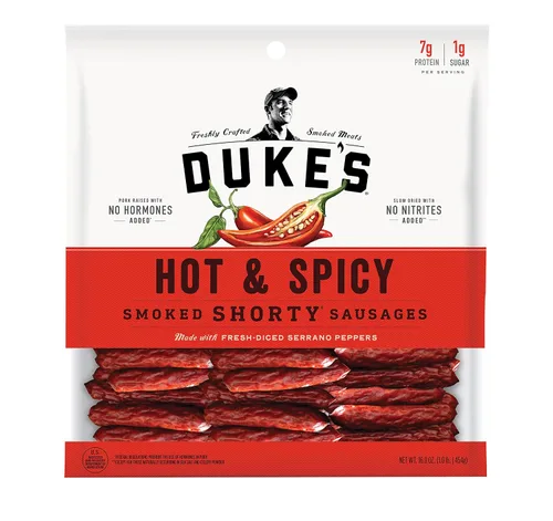 Vista 4 de Duke's Salchichas cortas ahumadas Andouille al estilo cajún y picantes