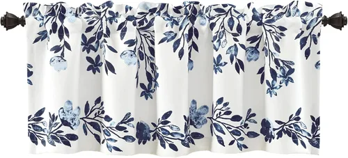 Vista 8 de Lush Decor Tanisha Cenefa de cortina – Filtrado de luz, estampado floral de vid, hermoso, moderno, elegante decoración del hogar – 52 pulgadas