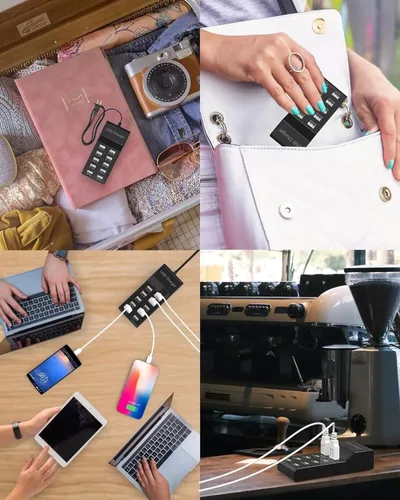 Vista 5 de Bloque de Carga USB de 10 Puertos, Estación de Carga Multi USB, para iPhone/iPad/Samsung Galaxy Note Tablet Android Smartphone Multi-Función, Tira