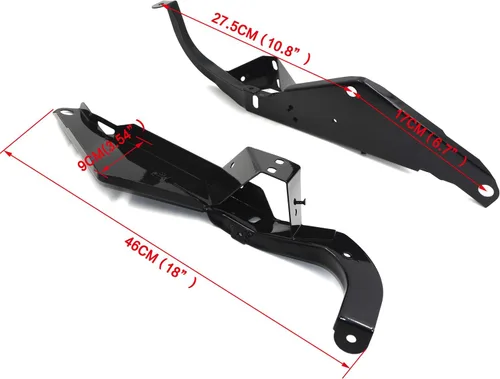 Vista 2 de Soportes de soporte de carenado delantero negro resistente para Harley Touring 93-13 [P/N: TGHD-FMS002-BK]