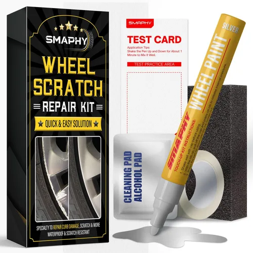 Vista 9 de Kit de reparación de arañazos para llantas SMAPHY, kit de reparación de bordillazos para llantas, kit de reparación de llantas de aleación DIY, kit
