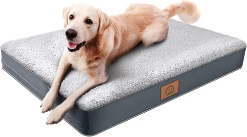 Vista 11 de Cama ortopédica para perros grandes, cama de lujo impermeable de felpa para jaula de perros con funda extraíble y lavable con parte inferior