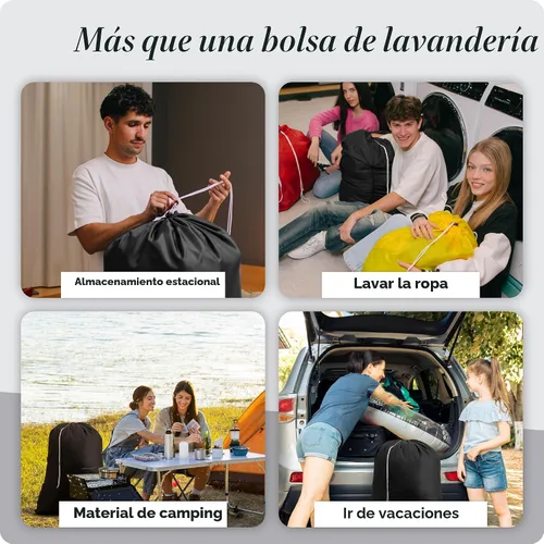 Vista 7 de Resistente bolsa comercial en tamaño jumbo para lavandería Negro