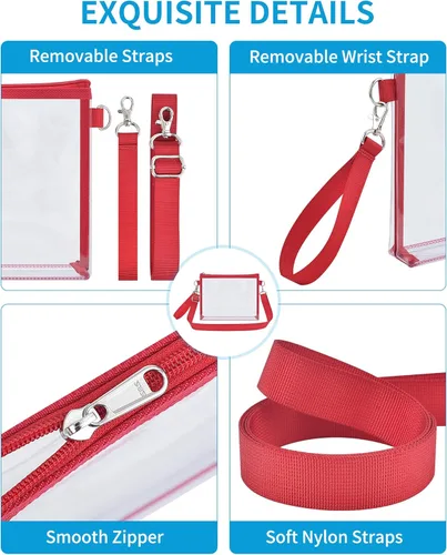Vista 5 de Bagenius Bolso transparente aprobado para estadios, bolsa transparente con correas extraíbles, monedero para trabajo, estadio, eventos y conciertos