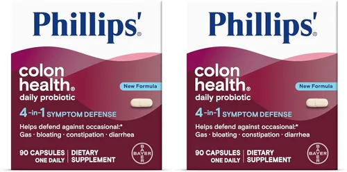Vista 10 de Cápsulas probióticas diarias Phillips' Colon Health, defensa contra síntomas 4-en-1 para ayudar a defender contra el gas ocasional, hinchazón