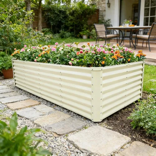 Vista 63 de GARDMAX 2x2x1FT Galvanized Round Raised Garden Bed Kit, Metal Planter Boxes Outdoor with Easy Assembly, Large Garden Bed for Vegetables, Fruits