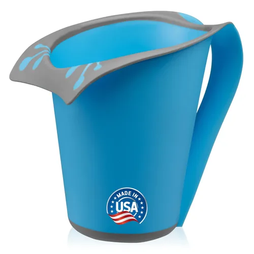 Vaso de baño de plástico (27.1 fl oz, 27 onzas líquidas) Enjuague en cascada, fabricado en Estados Unidos (azul)