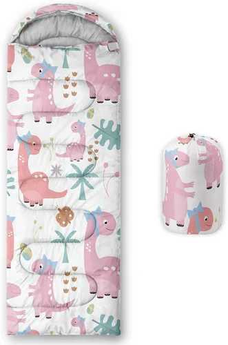 Vista 33 de Saco de dormir para niños y niñas, estampado de ondas azules, ligero, cálido, portátil, para exteriores, interiores, impermeable, resistente al