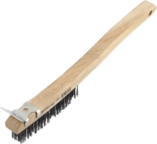 Vista 5 de Forney 70511A, paquete de 2 cepillos para raspar con raspador, carbono, 3 x 19 filas