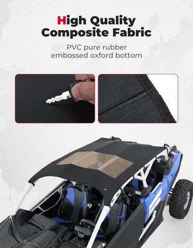 Vista 6 de KEMIMOTO Deflectores de viento X3 Max para techo, visera solar impermeable, resistente a la fricción, Bimini compatible con Can Am Maverick X3 Max