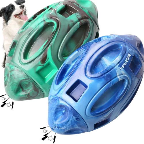 Pawzone Paquete de 2 juguetes chirriantes para perros masticadores agresivos, grandes, medianos y pequeños, juguete interactivo para masticar perros
