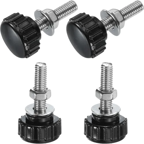 Vista 66 de Uxcell - 4 juegos de pomos moleteados con tornillos de pulgar, tuercas y arandelas, rosca macho métrica M3 x 30 mm, 14 mm de plástico, cabeza de 304