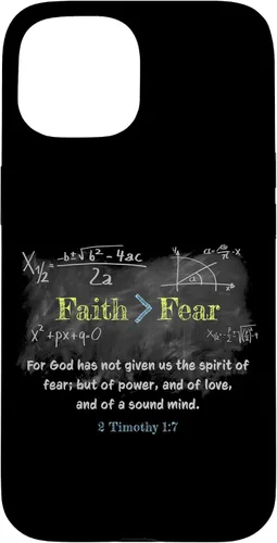 Vista 6 de Faith > Fear 2 Timothy 1:7 Christian Verse Math Equation Case for iPhone 17