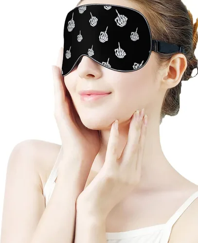 Vista 7 de Fuck Off - Máscara para dormir con los ojos vendados, con correa ajustable, para mujeres y hombres, noche