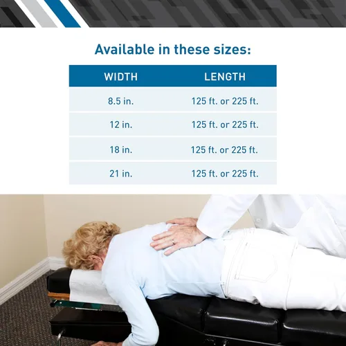 Vista 7 de BodyMed Rollos de papel para reposacabezas prémium para mesa de examen quiropráctico, blanco liso, 8.5 pulgadas x 225 pies, 25 rollos – Rollos