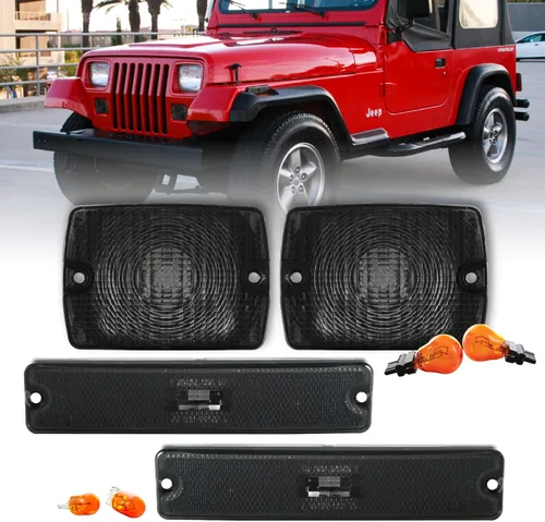 Vista 12 de USR DEPO 87-93 YJ - Luces de señalización laterales COMBO para parachoques delantero + juego de luces de marcador lateral de estacionamiento