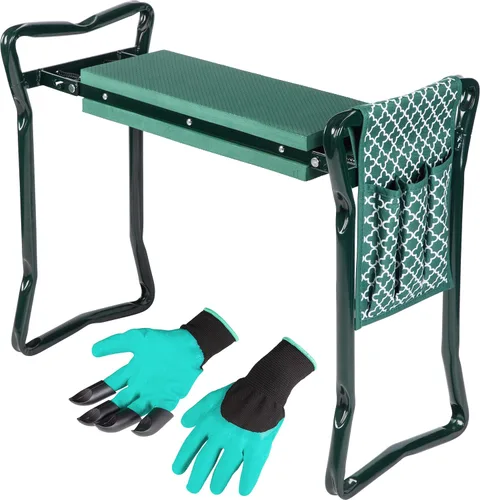 Rodillero y taburete de jardín, asiento de jardín plegable para almacenamiento, espuma EVA, herramientas de jardinería resistentes y ligeras, ideal