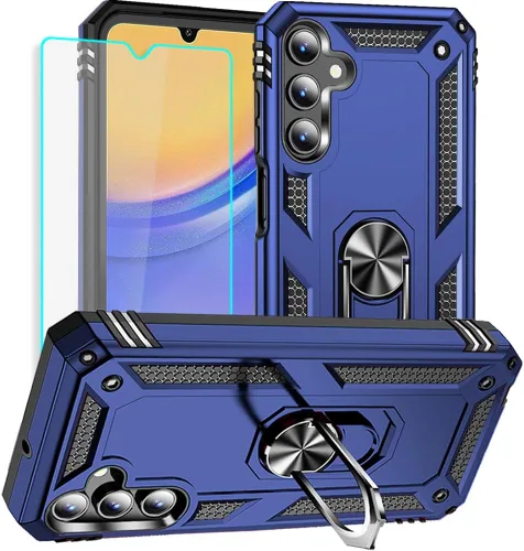 Vista 23 de Yiakeng Funda para teléfono Galaxy A12, Samsung A12 con protector de pantalla HD, fundas protectoras de grado militar con anillo para Samsung Galaxy