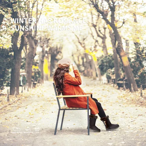 Vista 6 de Obtaom Botas de nieve de invierno para mujer, botas cortas de media pantorrilla, botas de moda de resina con botón de resina sintética para mujer