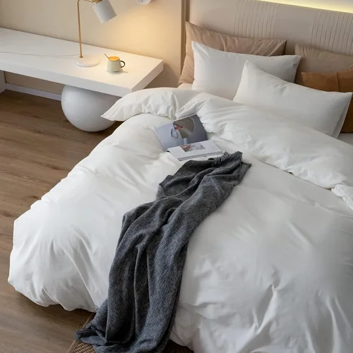 Vista 5 de JIYUAN - Juego de 2 piezas de 1 funda de edredón de algodón 100% lavado de 68x90 pulgadas (relleno no incluido) y 1 funda de almohada, cómodo