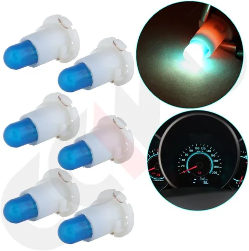 cciyu T5/T4.7 Neo Wedge - Bombilla halógena A/C, panel de instrumentos, medidores de tablero de instrumentos, luz azul hielo, paquete de 6