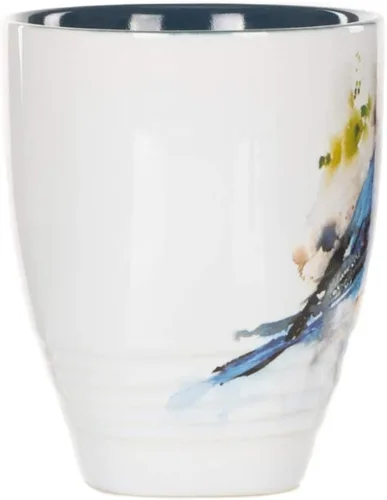 Vista 3 de Dean Crouser colección de taza de porcelana con diseño de acuarelas, bluebird