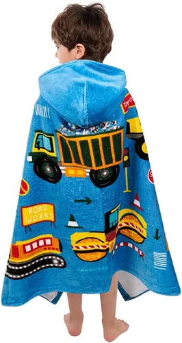 Vista 11 de Toalla de playa con capucha para niños pequeños, 100 % algodón, suave, de secado rápido, absorbente, para natación, piscina, baño, poncho, toallas