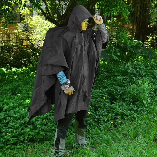 Vista 7 de Azarxis Poncho de lluvia reutilizable impermeable con capucha para hombres y mujeres, ciclismo, campamento, senderismo, perro