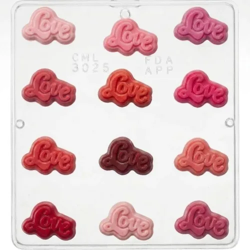 Molde de caramelo de chocolate "Love" tamaño bocado Valentines Day 3025
