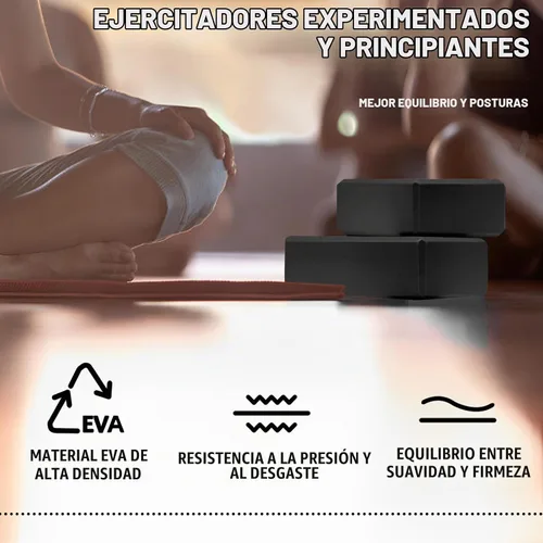 Vista 5 de 2 bloques de yoga, bloques de espuma de 9 x 6 x 3 pulgadas, accesorios de yoga para pilates, estiramiento y meditación, bloques de ejercicio ligeros