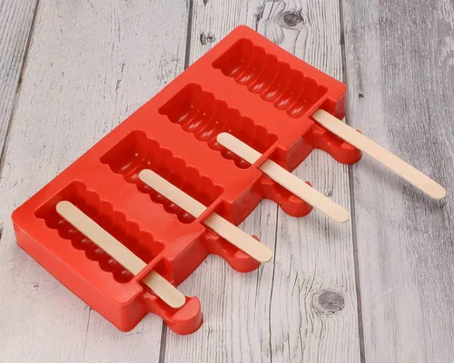 Vista 6 de Mini Skater Moldes de silicona para paletas de hielo de 4 cavidades, color aleatorio, 1 unidad