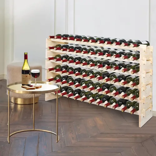 Vista 2 de ZENY Estante modular apilable para 72 botellas, soporte independiente para botellas de vino de 6 niveles, estantes de exhibición para cocina, bodega