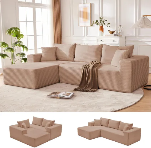 Vista 40 de Mangodan - Sofá seccional en forma de nube, sofá sin huesos para sala de estar, sofá seccional modular con asiento profundo, sofá esponjoso y cómodo