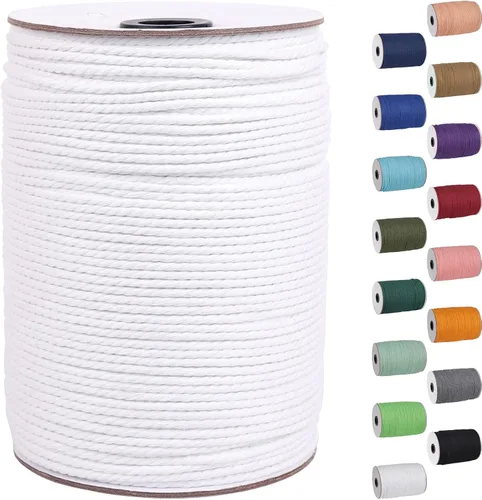 Vista 47 de NOANTA - Cuerda de macramé color verde aguacate, 2 mm x 220 yardas, cuerda de algodón colorido para colgar en la pared, ganchos de plantas