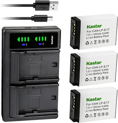 Vista 6 de Kastar Cargador de batería USB LTD2 de repuesto para Canon LP-E17 LPE17, 9967B02, Canon EOS RP, EOS R8, EOS R10, EOS R50, EOS R100 cámara sin