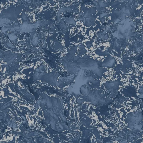 Muriva Elixir 166505 - Papel pintado de mármol azul marino/plateado metálico