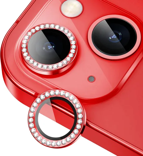 Vista 66 de Xfilm Protector de lente de cámara Bling para iPhone 14 Pro/14 Pro Max, dureza 9H a prueba de rayones, protector de anillo individual de metal