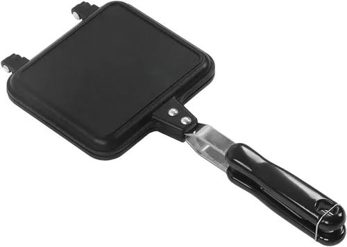 YOUTHINK Sartén de doble cara, sartén antiadherente para desayuno, sándwich, pan, olla de desayuno, bandeja abatible de aleación de aluminio, placa