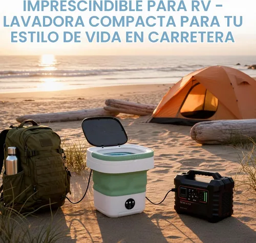 Vista 6 de Lavadora plegable portátil, mini lavadora de gran capacidad de 16 litros para ropa de bebé, ropa interior y lavandería de viaje, lavadora